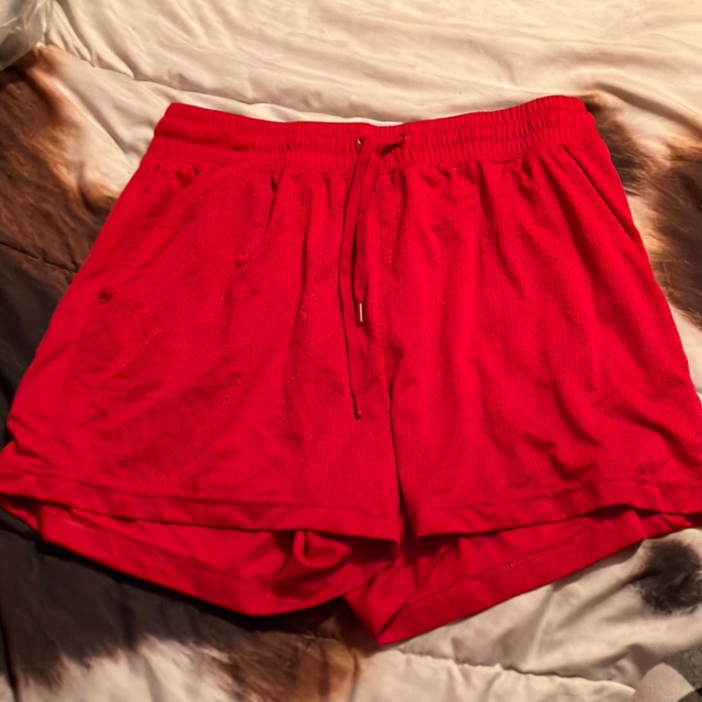 Athletic Worker shorts. Large. Above knee. Silky soft material